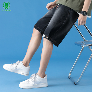 Shorts en jean d'été pour hommes, style hip-hop minimaliste de Hong Kong, polyvalents, noirs, streetwear décontracté - Product Image 4
