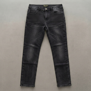 Jeans de Mezclilla Ajustados con Pedrería Negra para Mujer, Cintura Alta, Pierna Recta, Estilo Vintage, Casual, Pantalones Largos - Product Image 1