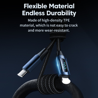 Toocki Affichage numérique intelligent Type-C Câble PD 20W Charge rapide Puce intégrée Tissage haute densité pour un usage quotidien