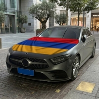 Housse de capot de voiture drapeau d'Arménie en gros 120x150cm, ajustement universel, bannière élastique pour capot moteur, protection UV, décoration pour défilés de diaspora