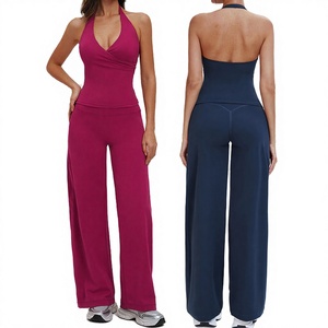 Conjunto Deportivo de Yoga para Mujer, Talla Grande, Transpirable, Reciclable, de 2 Piezas, Sin Costuras, Manga Larga, Venta al Por Mayor - Product Image 3