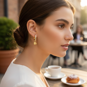 Boucles d'oreilles en plaqué or, bijoux pour femme, concept éléphant, animaux, Dangle, en argent Sterling 925, fait à la main - Product Image 3