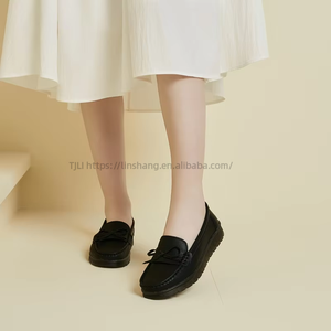 Summer New Style Genuine Leather Women's Versatile Casual Bow-Knot <b>Shoes</b> Slip-on Comfortable <b>Soft</b>-Soled Mom <b>Shoes</b> - Product Image 3