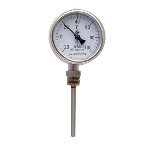 High Quality 2&quot; <strong>Dial</strong> Pointer Bimetal <strong>Thermometer</strong> 304 Full Stainless Steel Screw Capillary Industrial Water <strong>Thermometer</strong> - Product Image 1