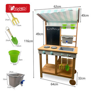 Kids <strong>Outdoor</strong> Play <strong>Mud</strong> <strong>Kitchen</strong> with Rolling Wheel W10C985 - Product Image 4