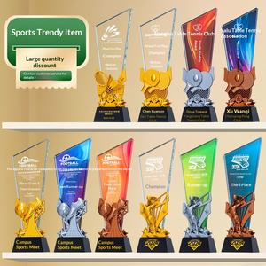 Trophée en cristal personnalisé pour compétition sportive : Badminton, Athlétisme, Basketball, Football, Tir à la corde – Récompense du champion - Product Image 1