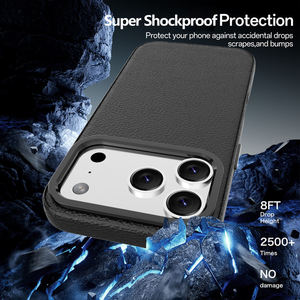 Étuis de protection de luxe pour téléphone portable pour 17 Pro Max 16 15 en cuir PU, métal, antichoc, étanche - Product Image 5