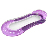 Lit d'eau gonflable portable pliable en PVC, double trou rond, en forme de feuille, jouet aquatique, radeau flottant, modèle JY-095
