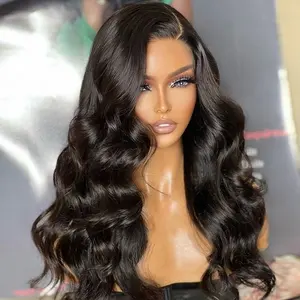 250% Density Body Wave Small Knots HD Lace Frontal Wigs Vendor Raw Virgin Cuticle Aligned Human Hair Wigs For Black Women