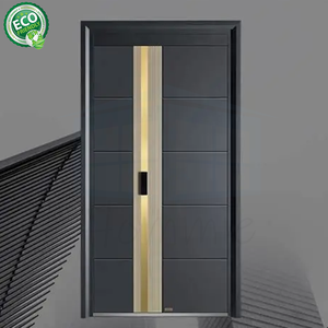 Porte d'entrée extérieure moderne et minimaliste en alliage d'aluminium moulé, antivol et étanche, pour appartements commerciaux - Product Image 2