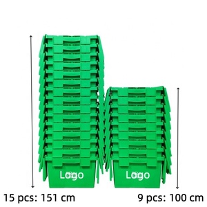 Bền Bán Buôn Hậu Cần Đính Kèm Nắp Container Thùng Nhựa Ngăn Xếp Tổ Tote Nhựa <span class=keywords><strong>Bin</strong></span> Cho Thương Mại Mover - Product Image 2