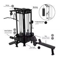Station de musculation multi-usages commerciale à 5 stations, équipement de fitness, jungle à quatre stations avec traction latérale/rangée/câble