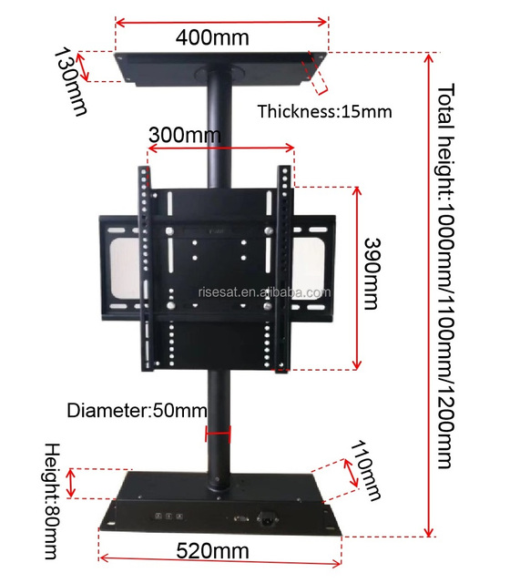 21-60inch Motorized Remote Control New Tv Cabinet Partition Designs 360 Degree Rotating LCD TV Stand RS-TV8