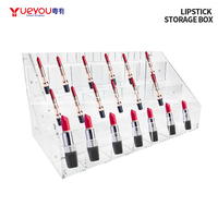 Boîte de rangement à rouge à lèvres en acrylique transparent moderne personnalisée et présentoir à vernis à ongles avec antivol pour les magasins de détail