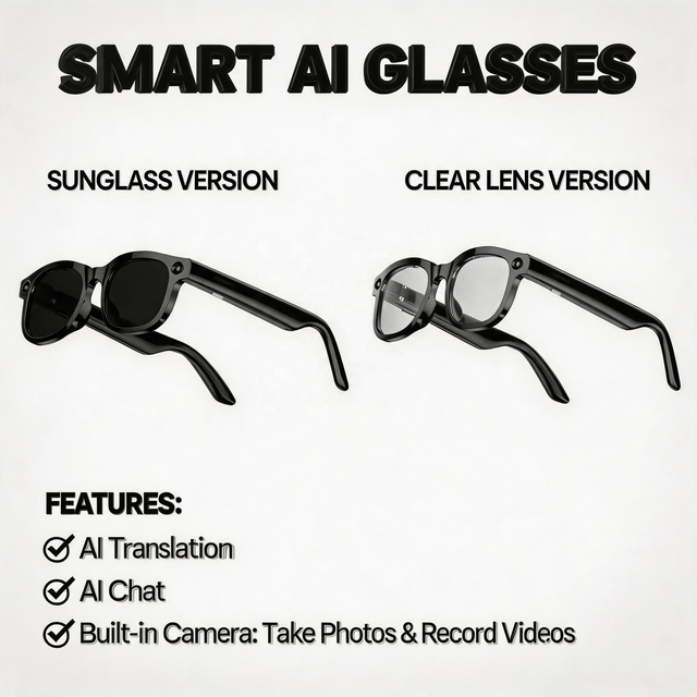 2026 New Item AI Voice Assistant Smart Glasses Touch Control Smart Sunglasses Changeable Lens AI Translation AI Chat Smart Audio