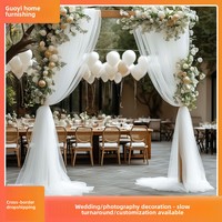 RUNXI TD-0610001 Voile de tulle transparent de style européen pour livraison directe transfrontalière, draperie de plafond DIY, décoration festive de mariage