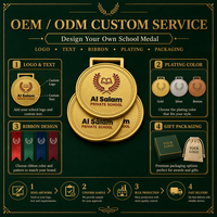 Médaille de récompense en métal personnalisée avec logo d'entreprise 2D 3D, or, argent, trophée pour l'école, médaille en métal personnalisée avec ruban