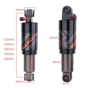 MEROCA – <span class=keywords><strong>amortisseur</strong></span> arrière à Air de vélo 125mm/150mm/<span class=keywords><strong>165mm</strong></span>/190mm/200mm, <span class=keywords><strong>amortisseur</strong></span> de vélo pliant en alliage <span class=keywords><strong>vtt</strong></span> Scooter - Product Image 3