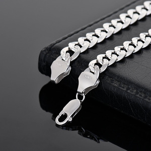 <span class=keywords><strong>Collier</strong></span> pour homme <span class=keywords><strong>en</strong></span> <span class=keywords><strong>argent</strong></span> 925, plaqué or 14K, style italien, maillons simples, motif fleur, denim, cubain, cadeau - Product Image 5
