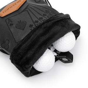 High Quality Pu Leather <b>Golf</b> Ball Pouch Embroidery Poker Valuables Pouch Durable Black <b>Golf</b> <b>Golf</b> Pouch <b>Bag</b> with Drawstrings - Product Image 2