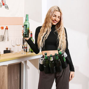 स्टॉक एडजस्टेबल <span class=keywords><strong>6</strong></span> पैक बीयर बेल्ट धारक पुरुषों के लिए पुरुषों महिला बीयर बेल्ट होल्स्टर - Product Image 3