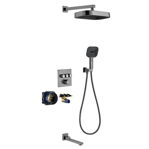 Cross-border All-copper Constant Temperature Concealed Embedded <b>Cold</b> <b>Hot</b> Shower Set Bathroom Adjustable Light Luxury Rain Wall F - Product Image 6