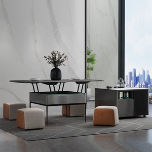 Bộ Bàn Ăn Nâng Thông Minh Gấp Gọn Sang Trọng 2 + 4 Ghế Bàn Văn Phòng Máy Tính Xách Tay Tronxi Bàn Thông Minh Có Ngăn Đựng Đồ - Product Image 4