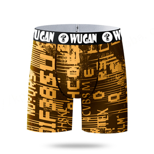 High Quality Men's Casual Sport Underwear Custom Printed Polyester <b>Knitted</b> Briefs Boxers Long Style Cartoon <b>Pattern</b> Breathable - Product Image 4