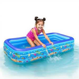 <span class=keywords><strong>Piscine</strong></span> gonflable rectangulaire familiale bleue à trois anneaux de 260 cm, prix d'usine - Product Image 3