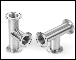 Conexión de Tubería de Tres Vías Tipo T de Grado Sanitario, Acero Inoxidable, Conexión Rápida con Abrazadera, Acabado Espejo Interno y Externo - Product Image 5