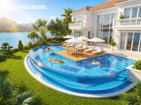 UV-Beständiger Nicht-Vergilbender Acryl-Swimmingpool Transparenter Outdoor PMMA-Pool Runde und Rechteckige Pools