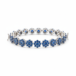 Élégant bracelet en diamant bleu avec belle pièce de bijouterie en or blanc - Product Image 2