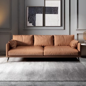 Sofá Moderno <span class=keywords><strong>de</strong></span> 3 Plazas <span class=keywords><strong>de</strong></span> Cuero, Sofá Tapizado Suave <span class=keywords><strong>con</strong></span> Cojines Cómodos, Sofá <span class=keywords><strong>de</strong></span> Cuero Sintético para Dormitorios y Sala <span class=keywords><strong>de</strong></span> Estar - Product Image 5