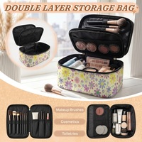 Sac de voyage pour femme, grande capacité, étanche, en PU, imprimé camouflage rose, sac à cosmétiques portable, organiseur de maquillage