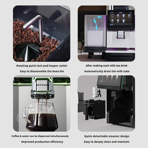 Machine à café commerciale Crownwing tout-en-un entièrement automatique avec broyeur, pompe et presse, anti-rouille, tension universelle, 15 tasses JL3 - Product Image 4