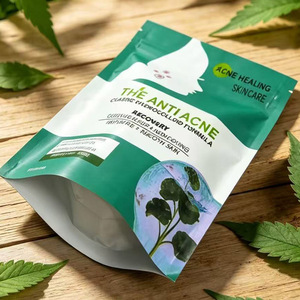 Sacs refermables vert et blanc personnalisés pour cosmétiques, emballage de patchs anti-acné pour soins de la peau - Product Image 3