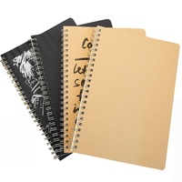 Carnet à spirale A5 Kraft Carnets à reliure à spirale Couverture rigide Papier à fil ligné à spirale Journaux d'étudiants