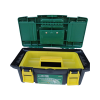 Boîte à outils portable antivol robuste à double boucle de 14 pouces 340x180x130 mm Ensemble de boîtes de rangement pour outils à main en plastique pour la maison