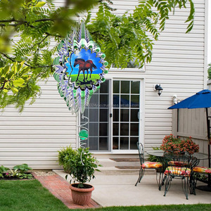 Molino de Viento Animado con Forma de Caballo, Esculturas de Viento Colgantes, Molinos de Viento 3D de Acero Inoxidable para Decoración de Jardín Exterior, Adorno de Patio - Product Image 2