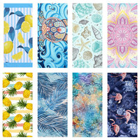 2025 Most Popular High Quality Beach Towel with Pocket Lightweight Print Pattern Quick Dry Sand Free Microfiber Beach Towel