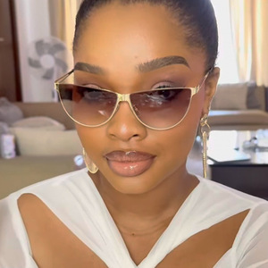 2025 Trendy Retro European American <b>Sunglasses</b> for Women Lower Frame UV400 Lenses Personalized Styling - Product Image 2