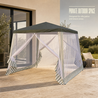 Moustiquaire de gazebo imperméable pour extérieur, pour gazebo pagode solaire 3x3, avec porte à fermeture éclair