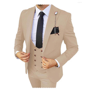 <span class=keywords><strong>Traje</strong></span> de Negocios Casual de Tres Piezas para Hombre, para Novio, Padrino de Boda, Banquete, Talla Grande, Diseño <span class=keywords><strong>con</strong></span> Cuentas, Cierre de un Solo Botón - Product Image 2