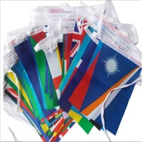 Guirlande de fanions personnalisés en polyester durable et écologique avec drapeaux nationaux du monde entier pour les stands d'exposition et de salon professionnel