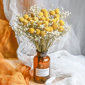Boule de Billy séchée, craspédie sèche, fleurs dorées conservées, boutons de Billy pour Arrangement Floral, mariage à domicile - Product Image 5
