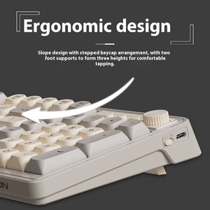 2024 Hot Bán EWEADN V1 kích thước đầy đủ RGB Backlit lộng lẫy không dây tri-chế độ bàn phím cơ khí Xách Tay USB Kailh phương tiện truyền thông núm - Product Image 4