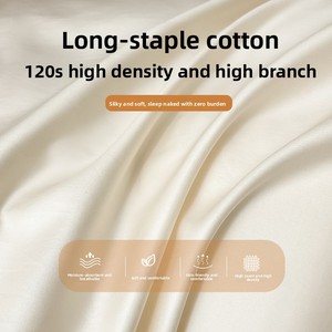 Set di Quattro Pezzi in Cotone a Fibra Lunga 60 Fili, Lussuoso e Leggero, Copripiumino Ricamato, Lenzuola Traspiranti e Assorbenti - Product Image 4