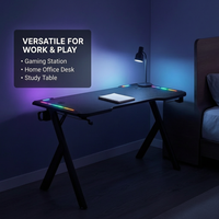 Table d'e-sport AOR Home avec effets d'éclairage RGB multiples, idéale pour les cybercafés et salles d'e-sport, vente en gros directe usine