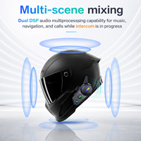 Intercom pour casque de moto, communication à deux personnes sur 800 m, appairage inter-marques, haut-parleur de 40 mm, IPX6, 25 h d'autonomie en conversation, 15 h d'autonomie en intercom