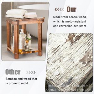 Zhang Yu Wooden <b>Bathing</b> Shelf Solid Wood <b>Storage</b> Rack For Bathtub Bathroom Toiletries Organizer - Product Image 4